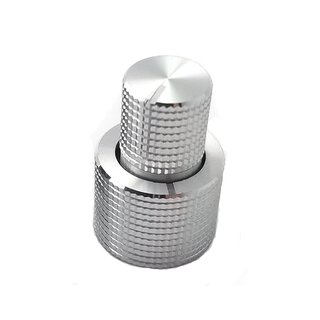Aluminium Knopf für Doppelpoti silber