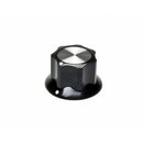 Black Fluted Silver Center 26mm, white dots