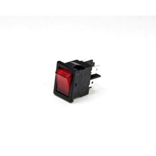 Rocker switch DPST red small