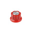 Red Fluted Silver Center 20mm
