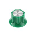 Green Fluted Silver Center 26mm, white dots
