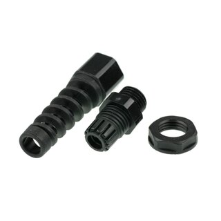 Cable gland with bend protection 7mm black