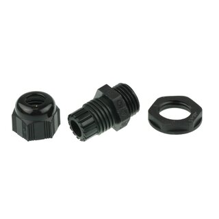 Cable gland with bend protection 6,5mm black