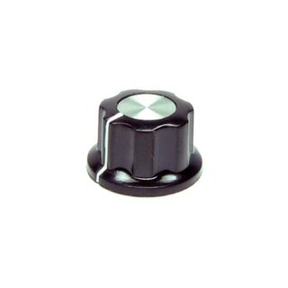Black Fluted Silver Center 20mm 6mm knurled