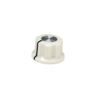 Cream Fluted Silver Center 20mm 6mm knurled