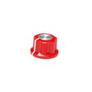 Red Fluted Silver Center 20mm 6mm knurled