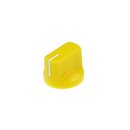 Pointer knob yellow 6mm knurled