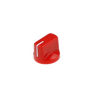 Pointer knob red 6mm knurled