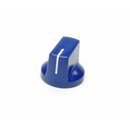 Pointer knob blue 6mm knurled